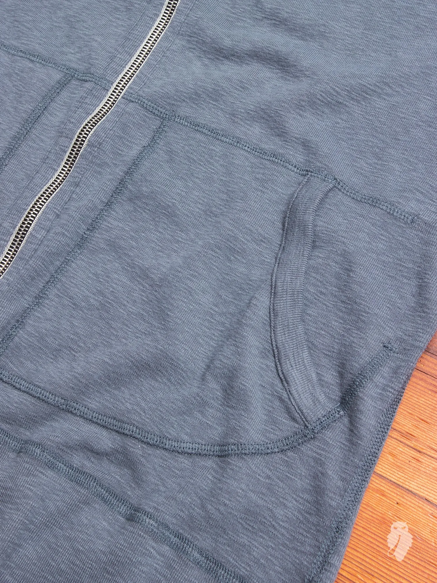1x1 Slub Zip Hoodie in Shadow