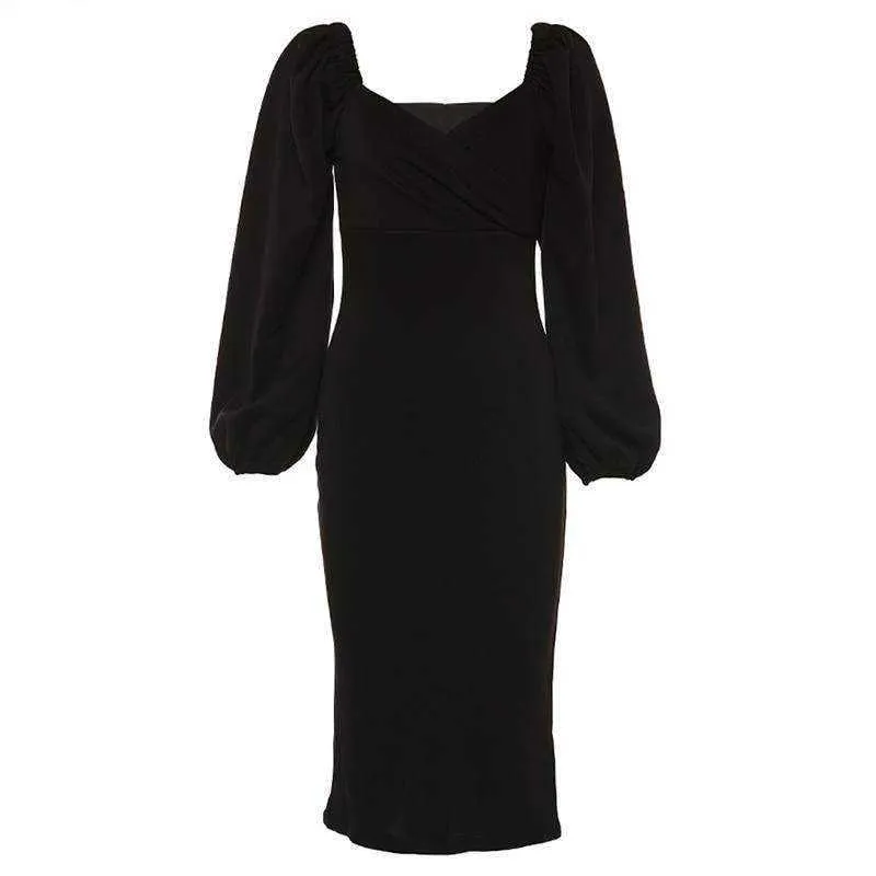 2021 Elegant Women V Neck Off Shoulder Bodycon Dress