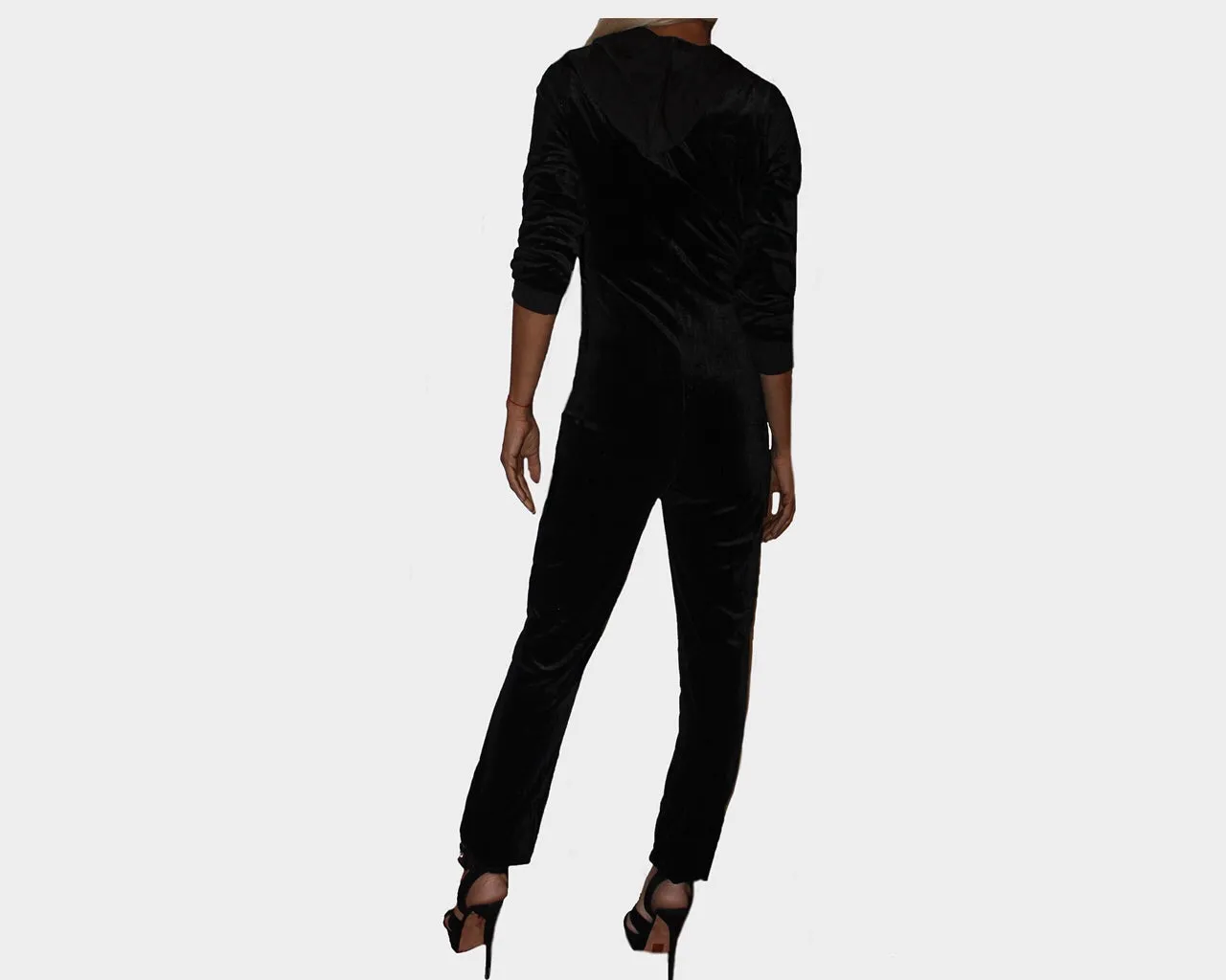 83 Black Velour One piece Jog Suit - The Manhattan