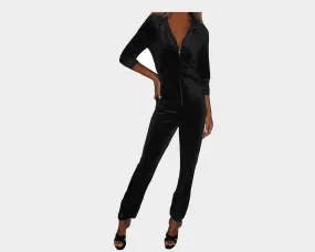 83 Black Velour One piece Jog Suit - The Manhattan