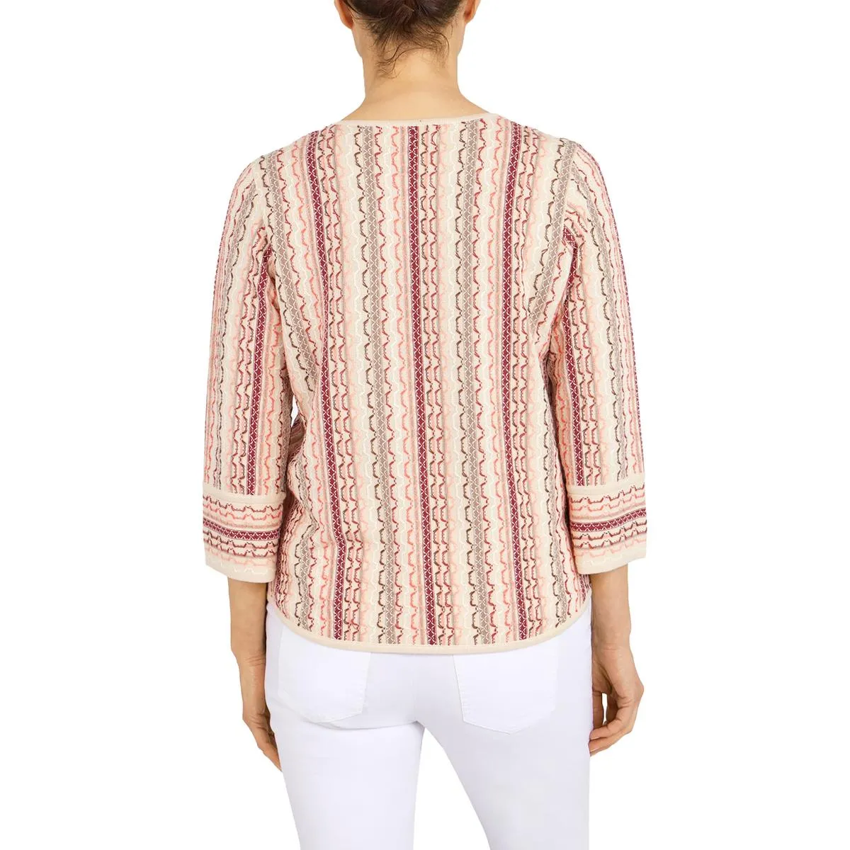 Alfred Dunner Womens Textured Pullover Sweater