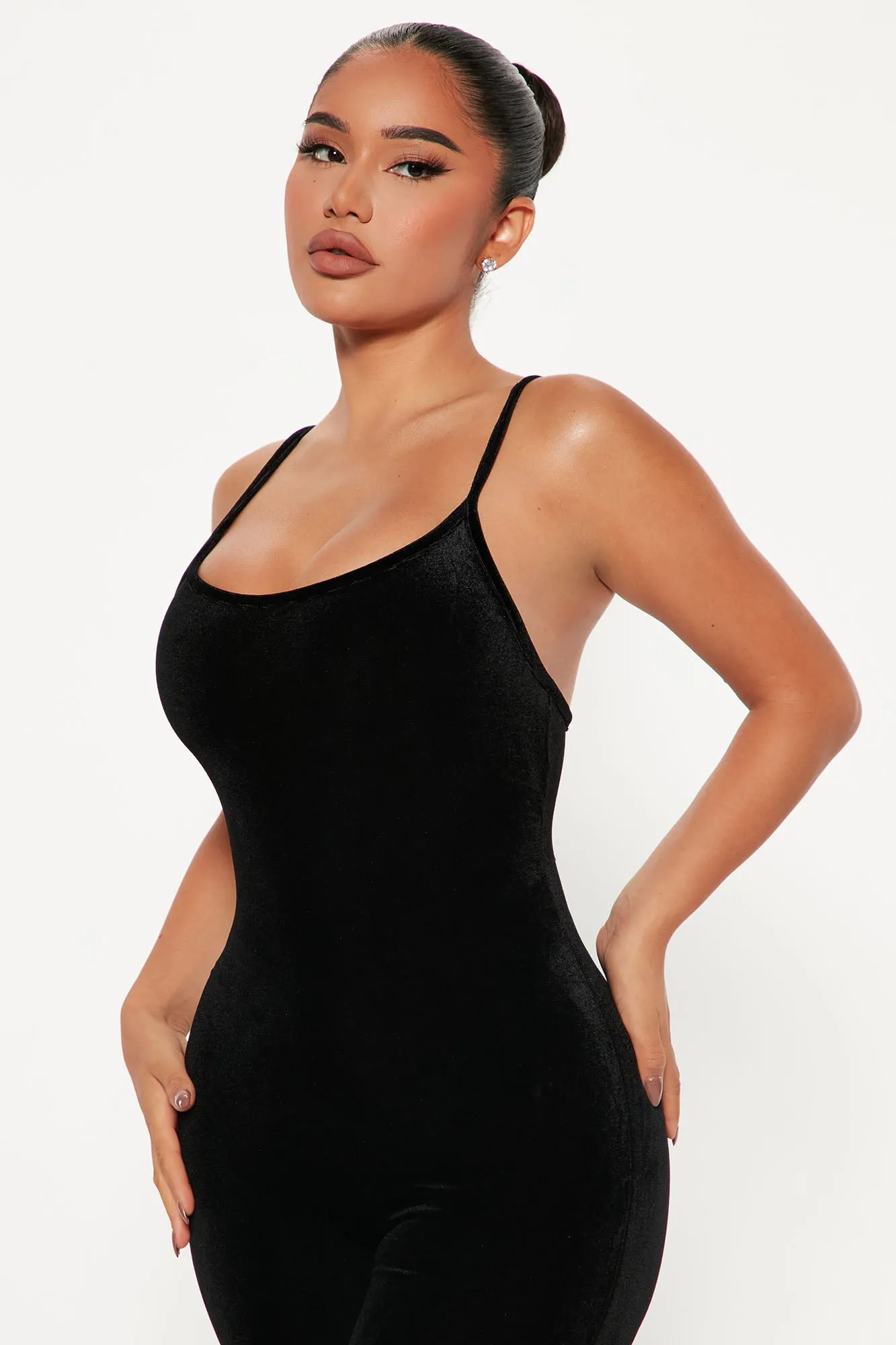 Always This Velvet Jumpsuit - Black
