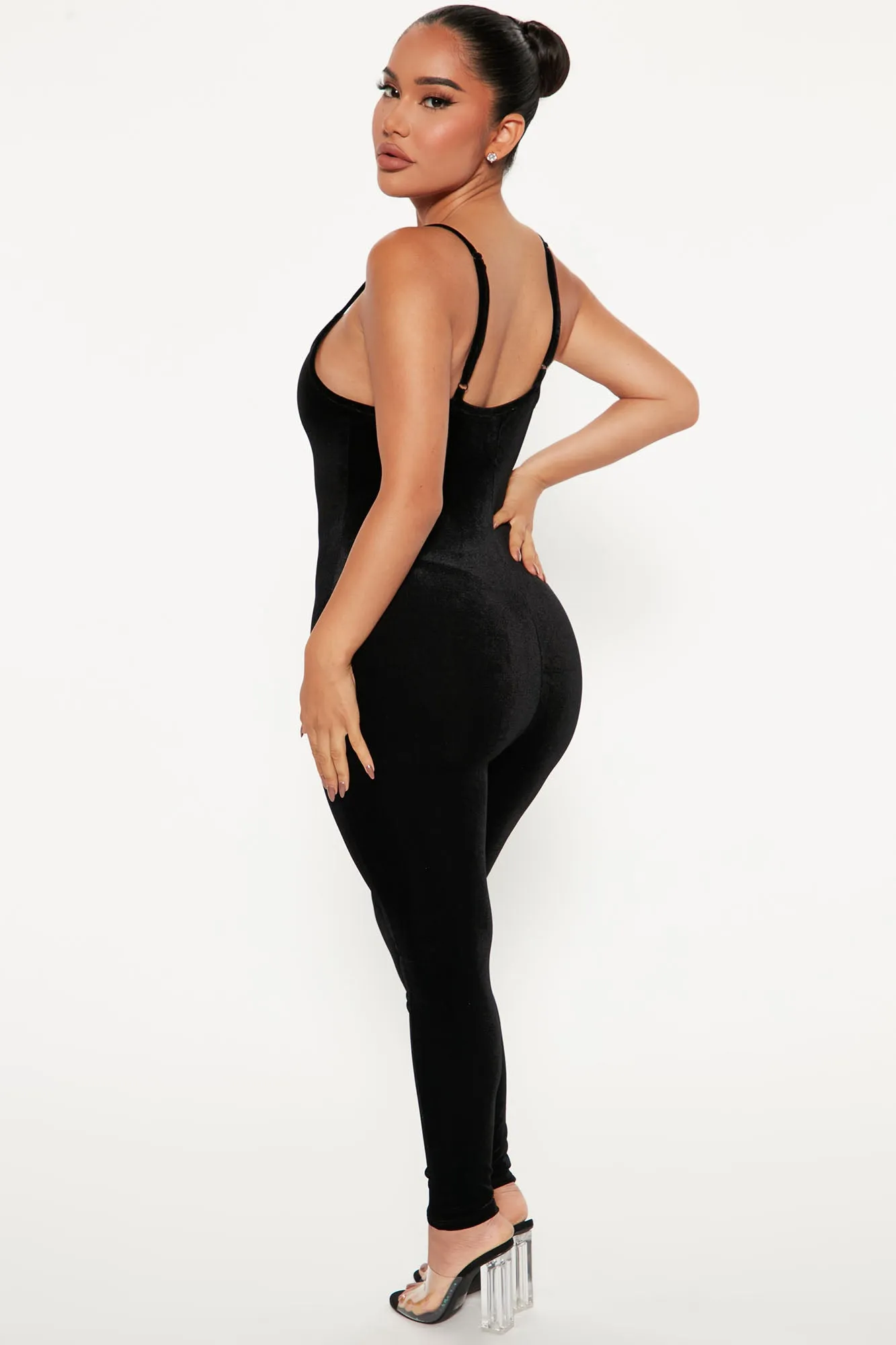 Always This Velvet Jumpsuit - Black