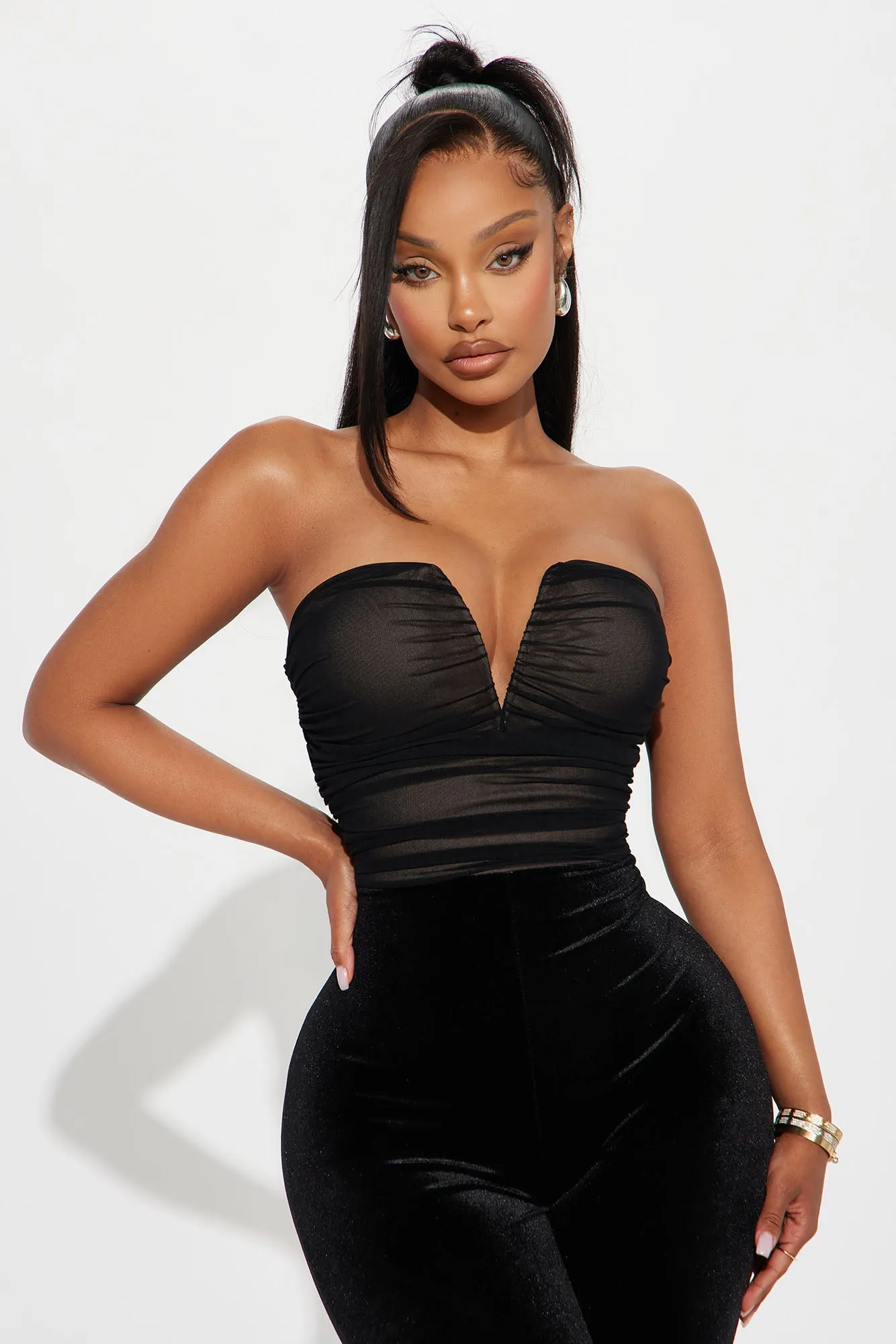 Amalia Velvet Jumpsuit - Black