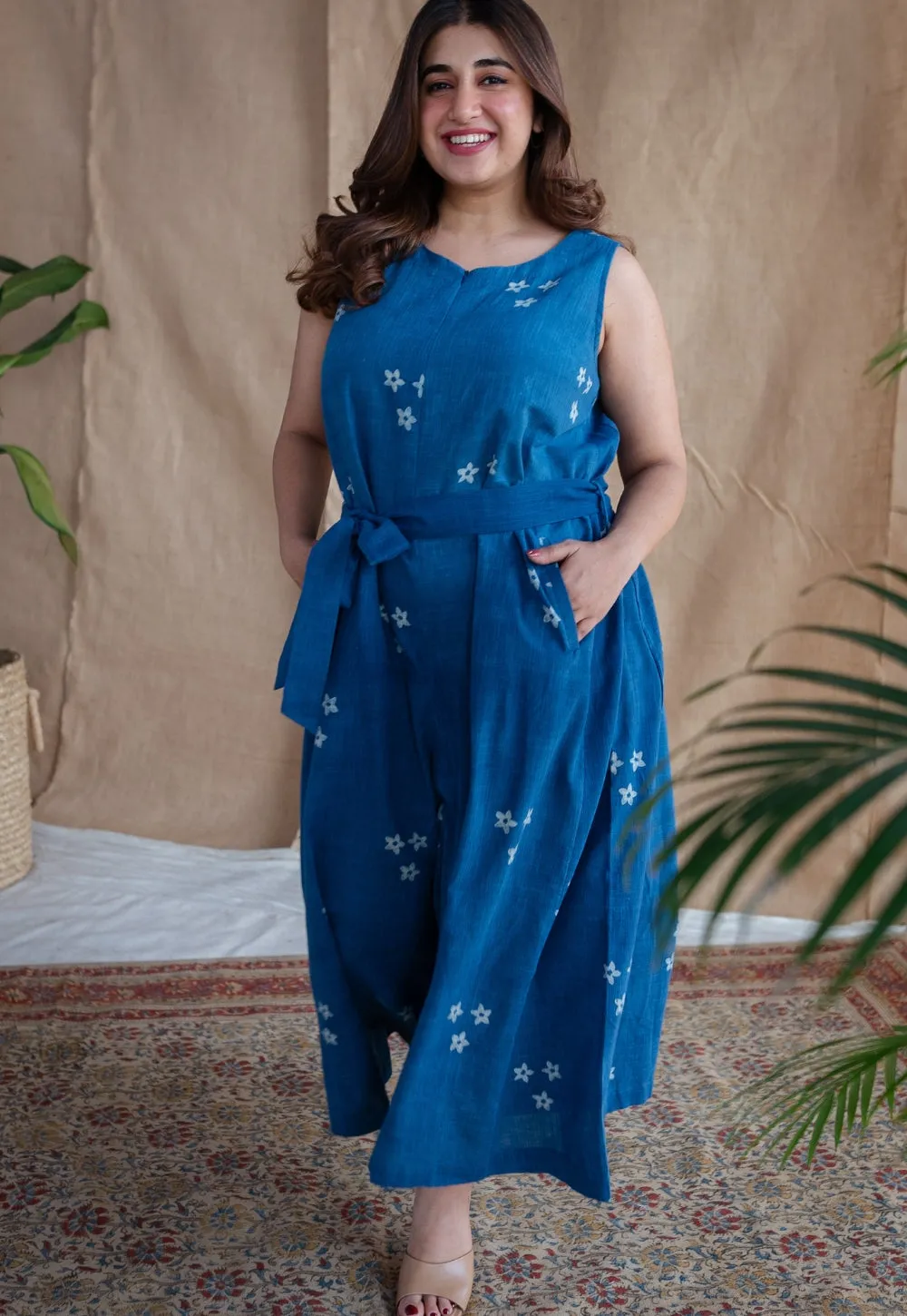 Amyra Dabu Slub Cotton Jumpsuit