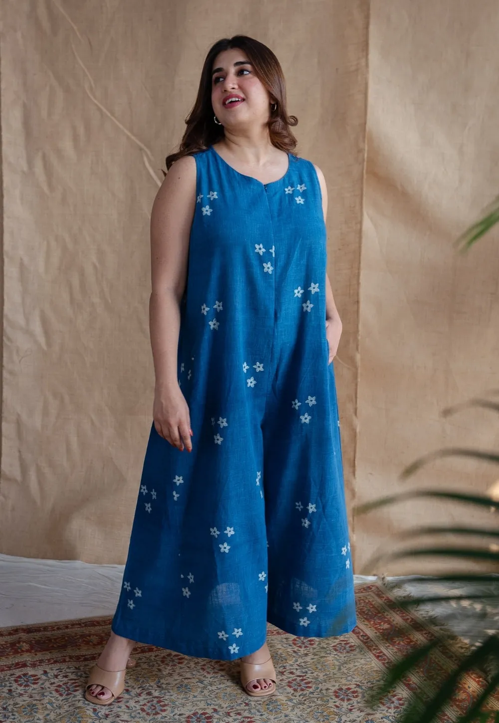Amyra Dabu Slub Cotton Jumpsuit