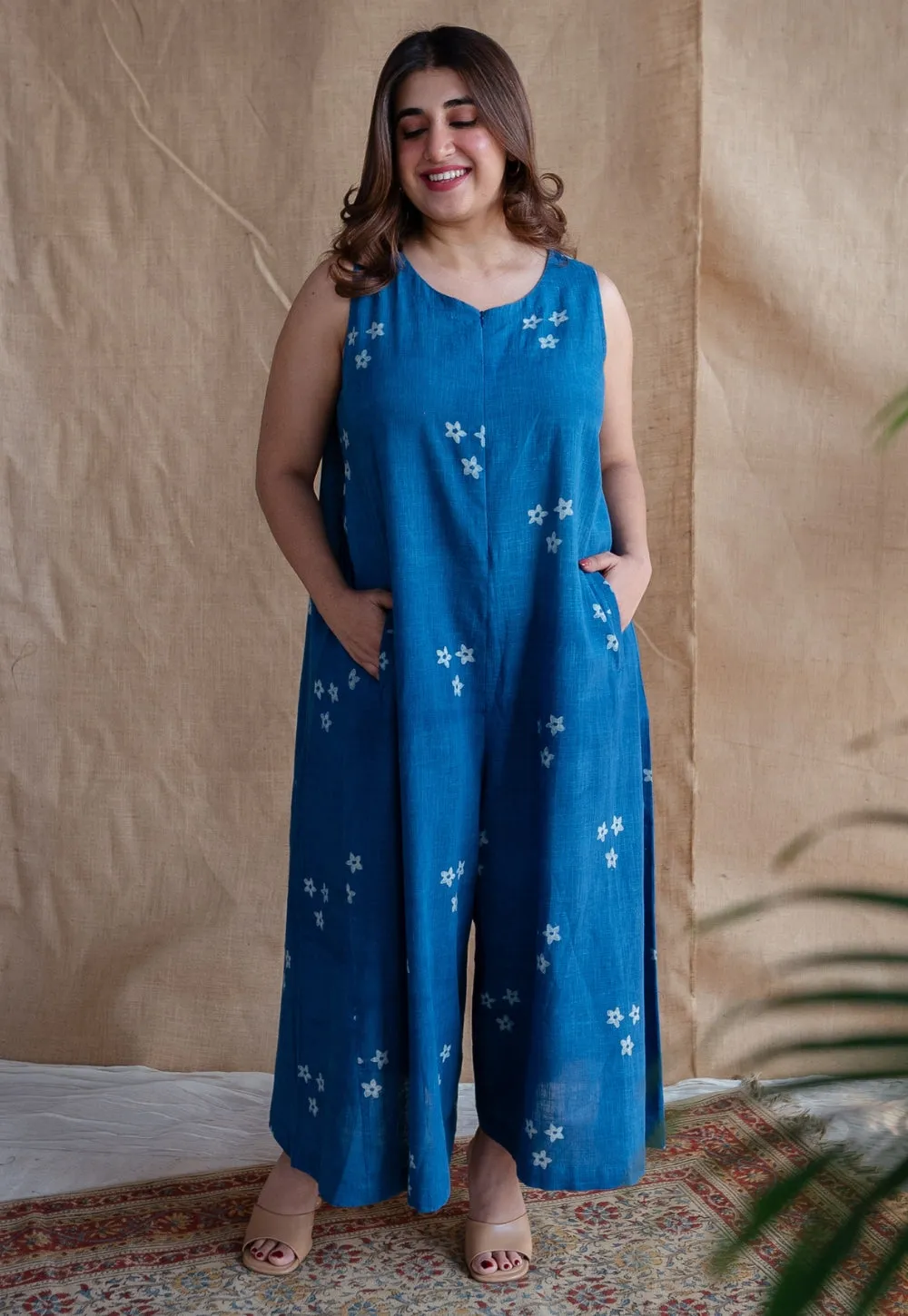 Amyra Dabu Slub Cotton Jumpsuit