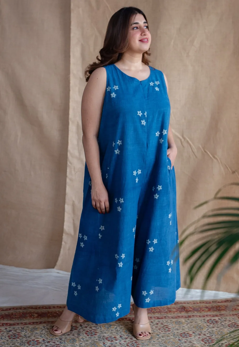 Amyra Dabu Slub Cotton Jumpsuit