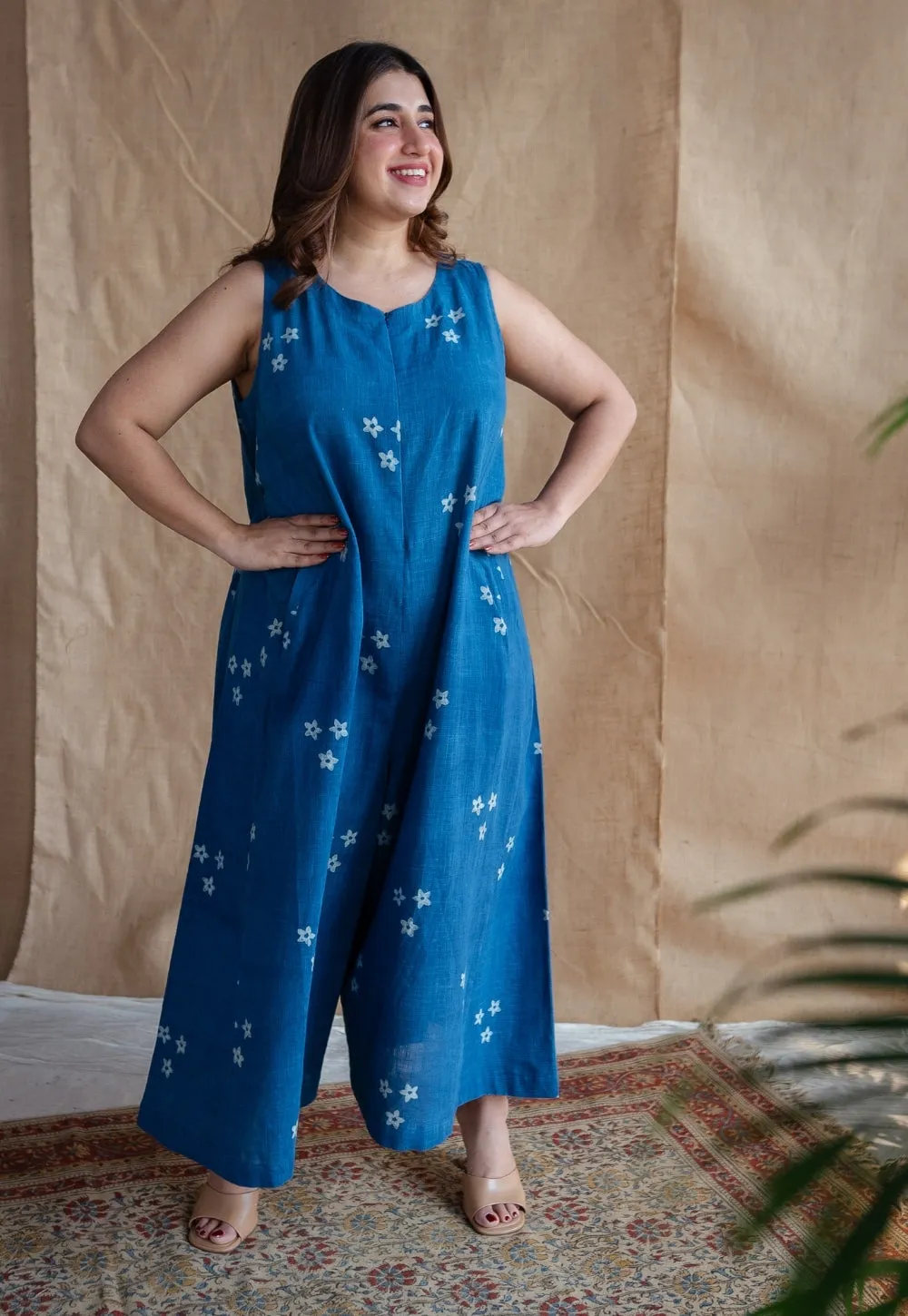 Amyra Dabu Slub Cotton Jumpsuit