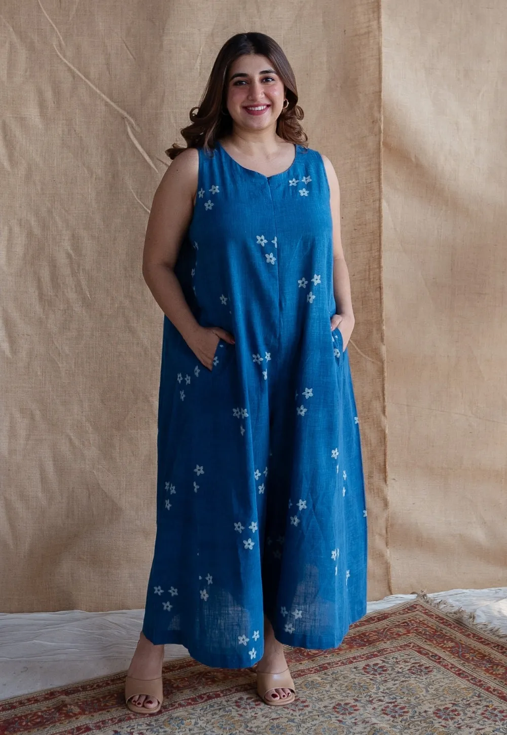 Amyra Dabu Slub Cotton Jumpsuit
