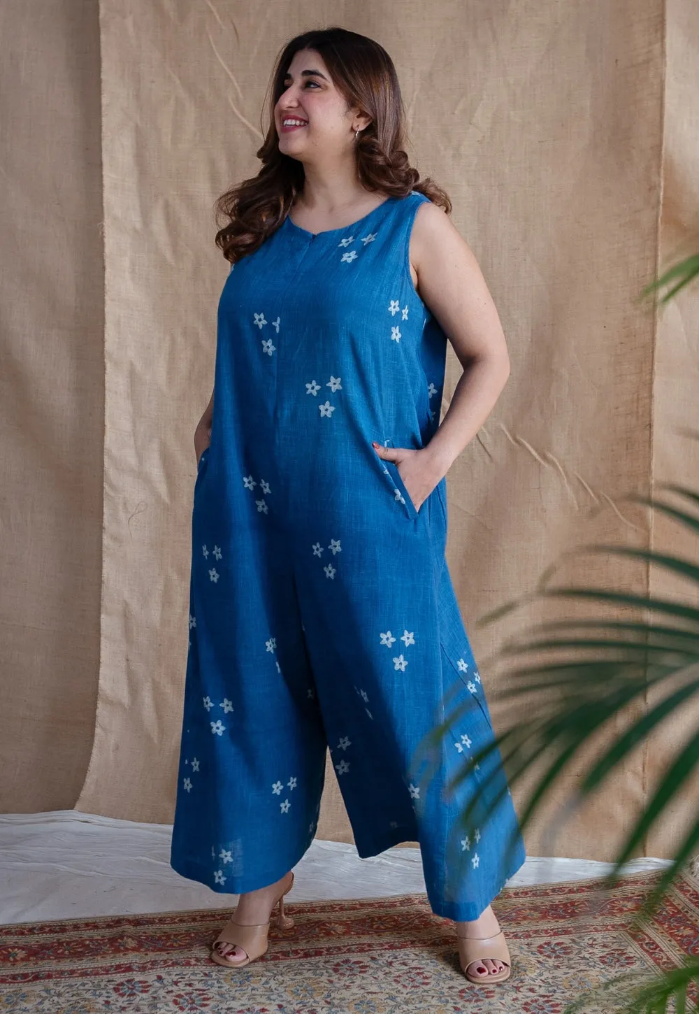 Amyra Dabu Slub Cotton Jumpsuit