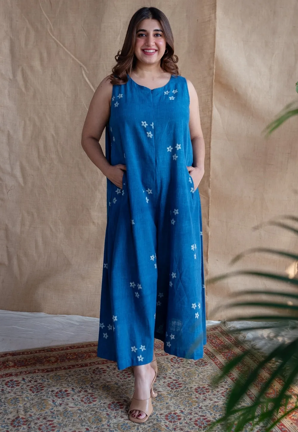 Amyra Dabu Slub Cotton Jumpsuit