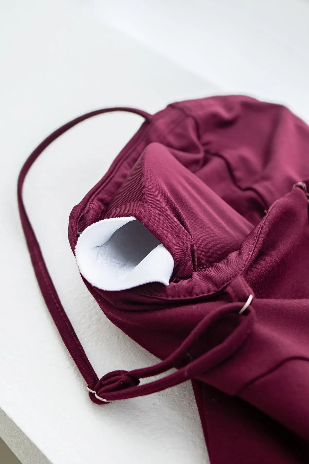 ASHWOOD PADDED BODYCON DRESS IN WINE