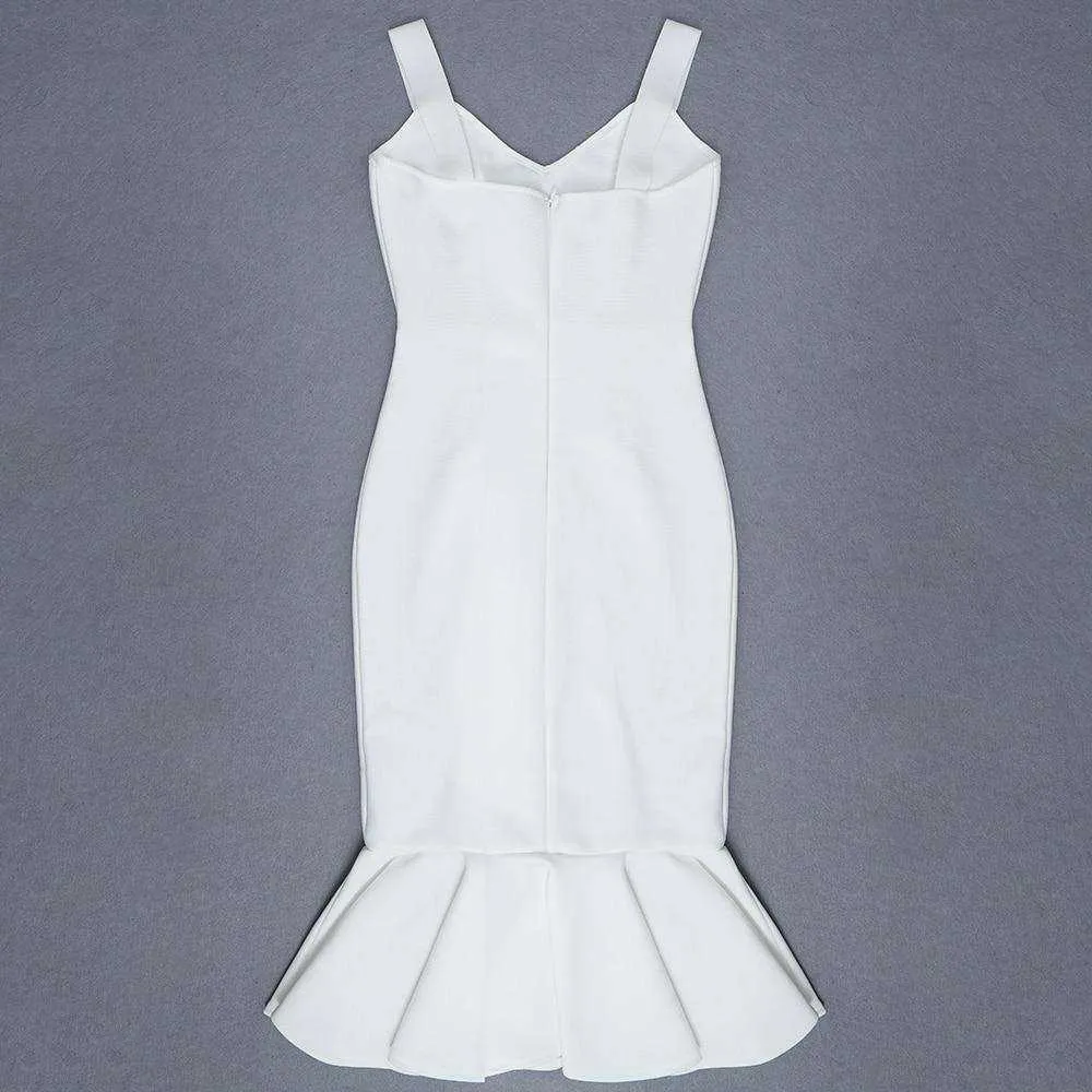 Beautiful Mermaid Bandage Bodycon V Neck Dress