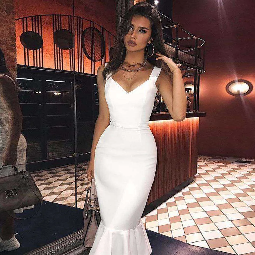 Beautiful Mermaid Bandage Bodycon V Neck Dress