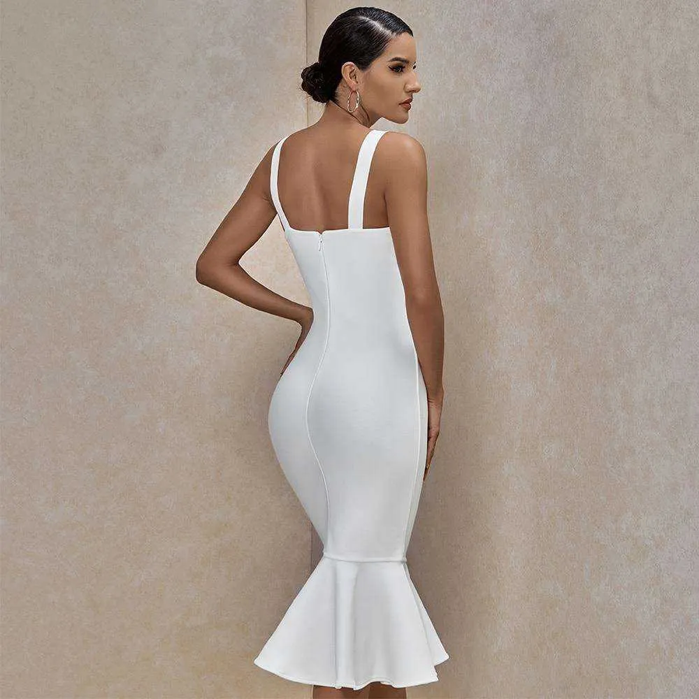 Beautiful Mermaid Bandage Bodycon V Neck Dress