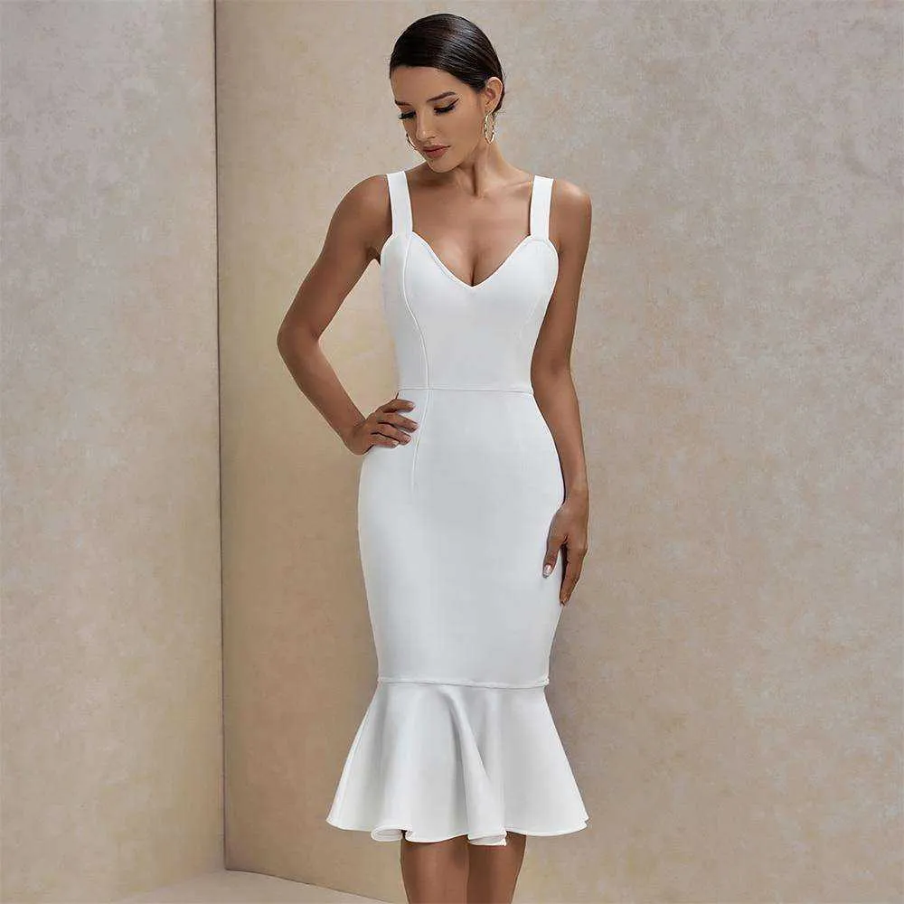 Beautiful Mermaid Bandage Bodycon V Neck Dress