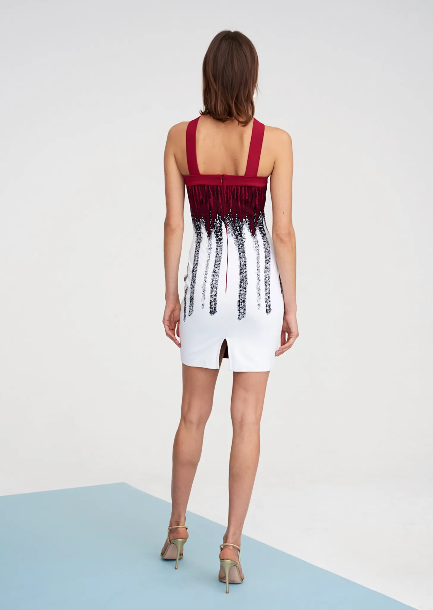 Belda - Bodycon Dress with Brush Stroke Ombré Design