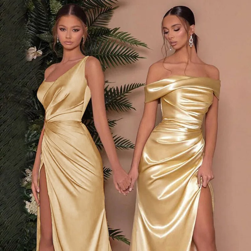 BerriesJam - Elegant Party Evening Bodycon Stain Split Long Luxury Dress