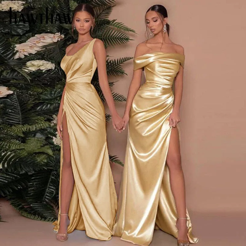 BerriesJam - Elegant Party Evening Bodycon Stain Split Long Luxury Dress