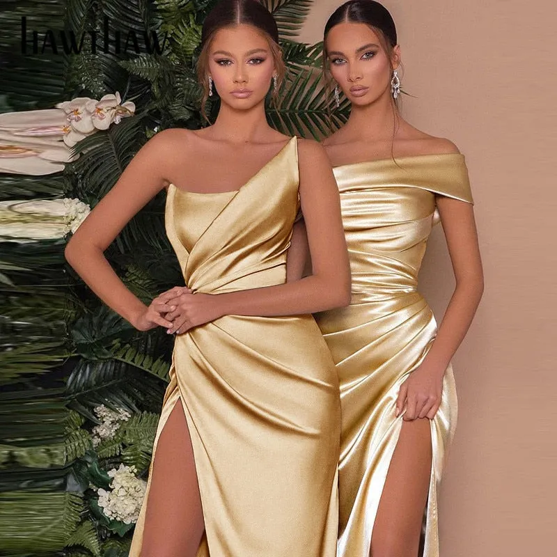 BerriesJam - Elegant Party Evening Bodycon Stain Split Long Luxury Dress