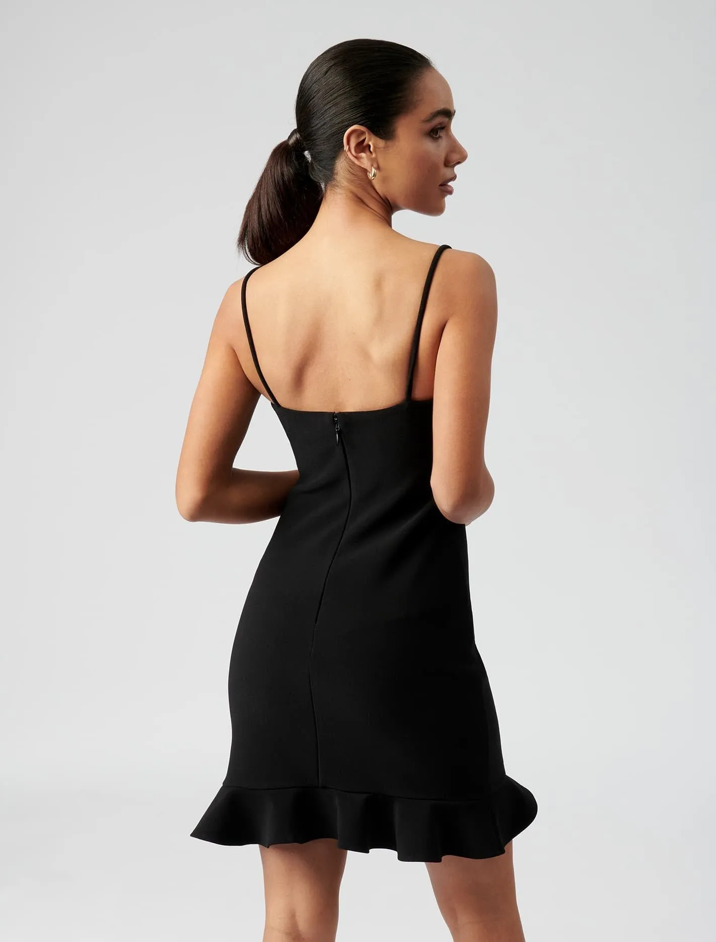 Bess Petite Frill Hem Bodycon Mini Dress