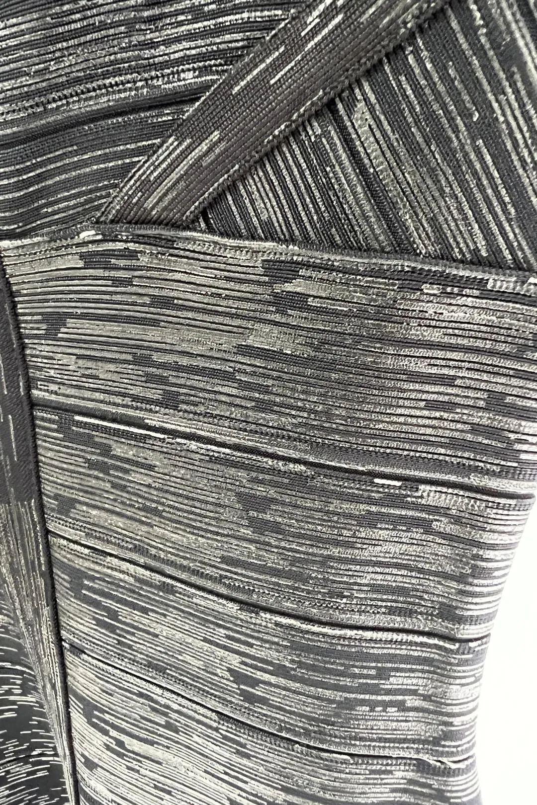 Black Metallic Bandage Mini Dress