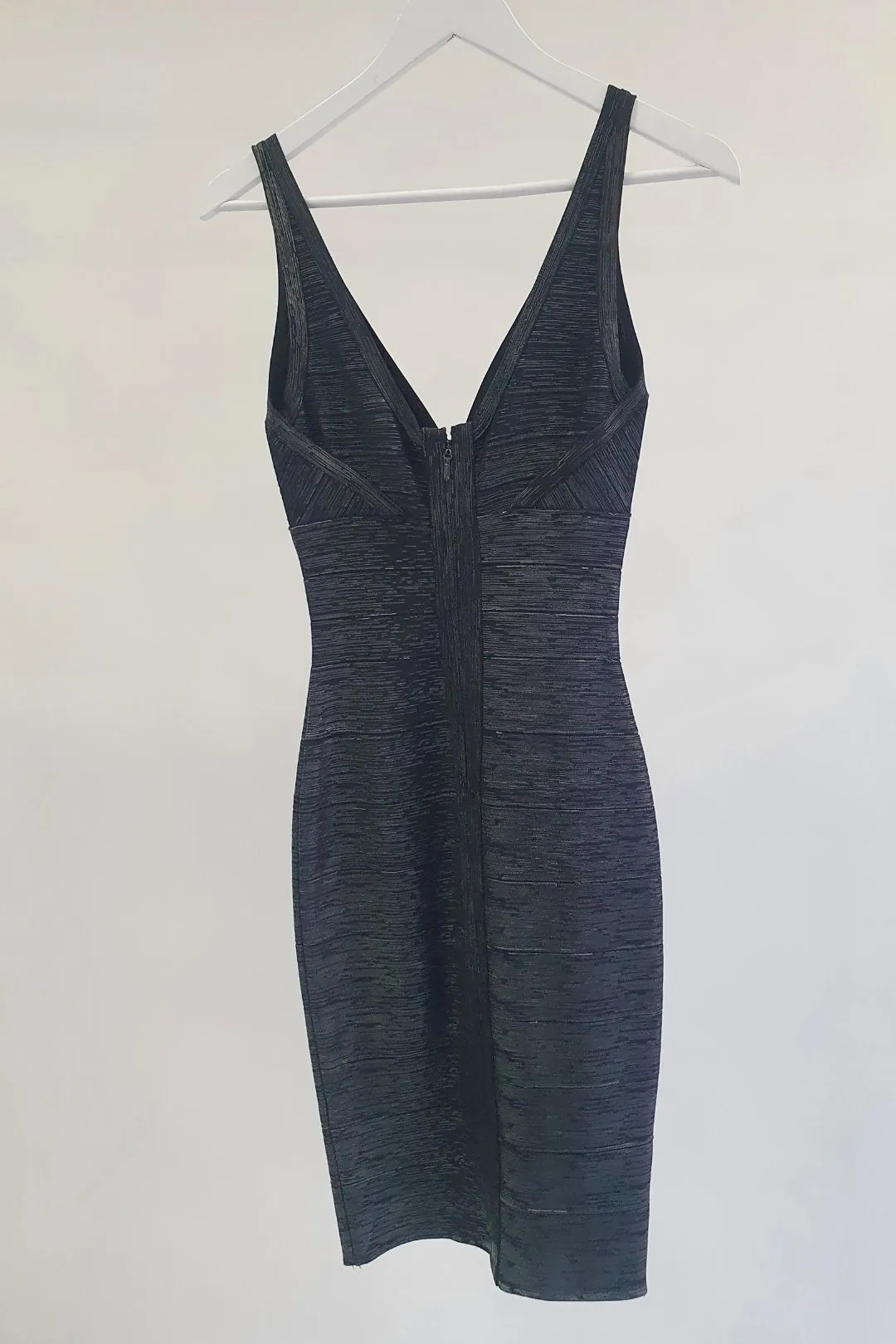Black Metallic Bandage Mini Dress
