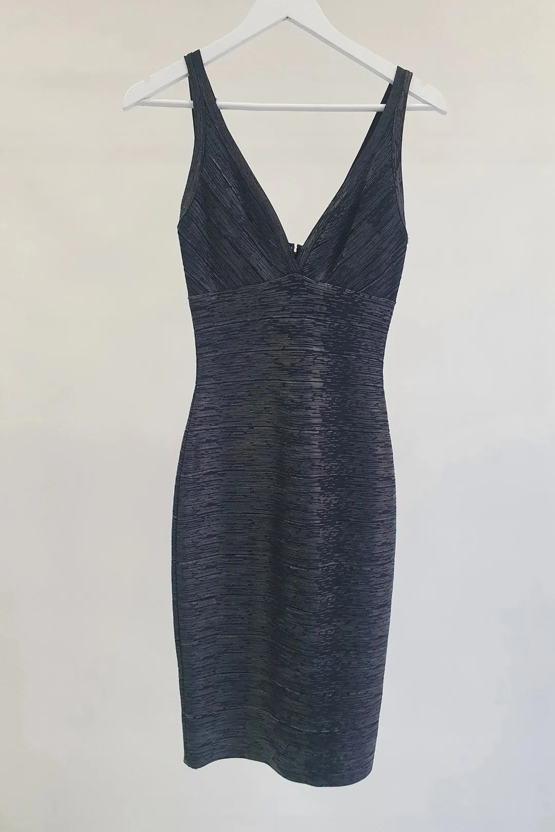 Black Metallic Bandage Mini Dress