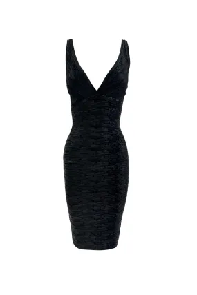 Black Metallic Bandage Mini Dress