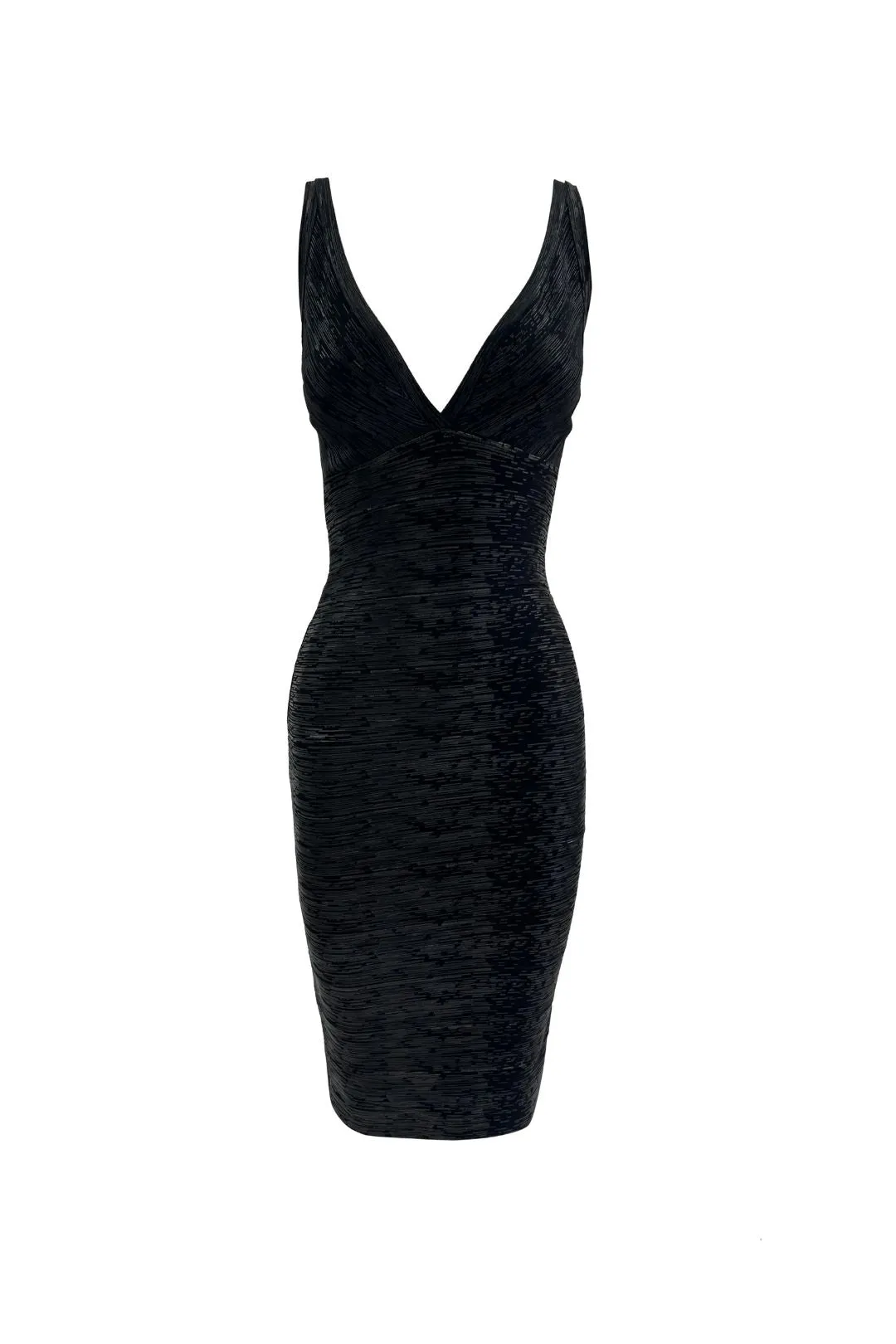 Black Metallic Bandage Mini Dress