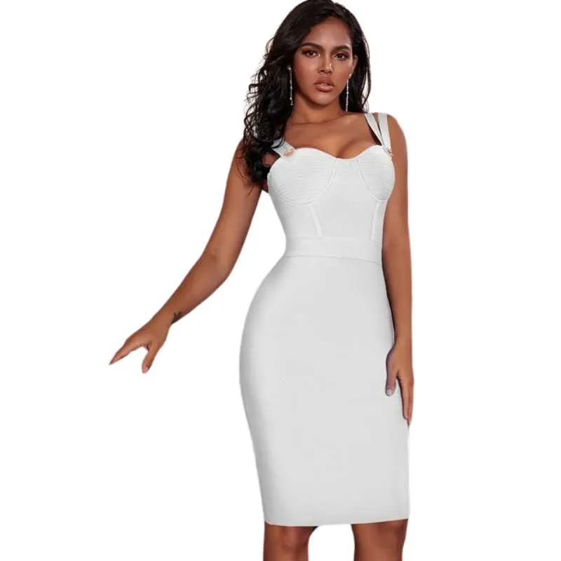 Bodycon Bandage Midi Dress Solid Colors