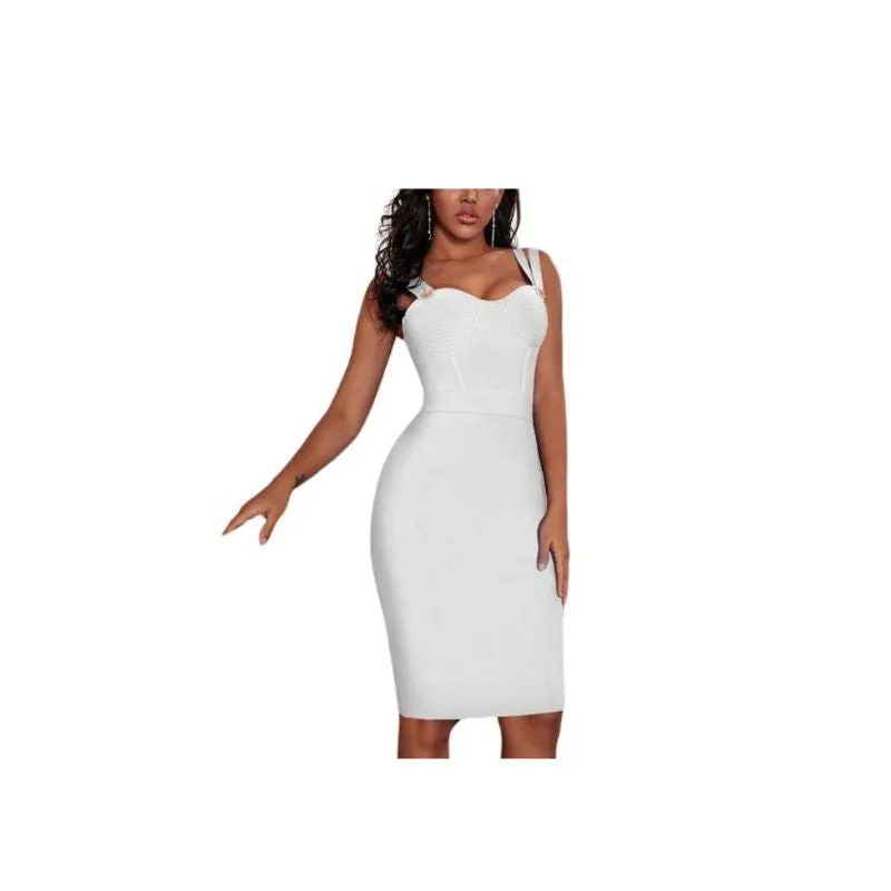 Bodycon Bandage Midi Dress Solid Colors