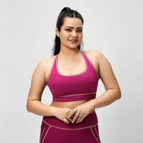 bunny hop sports bra - caramel magenta