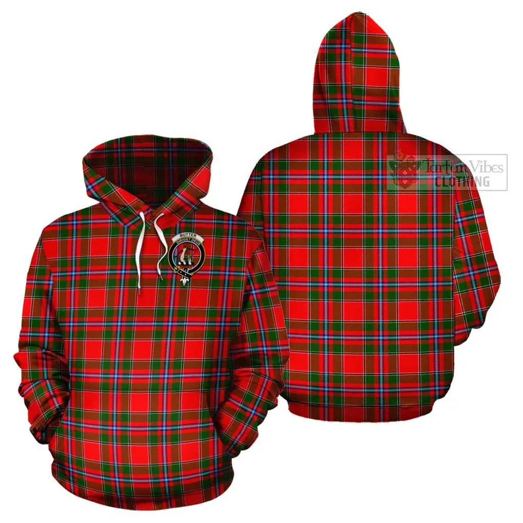 Butter Tartan Cotton Hoodie with Family Crest