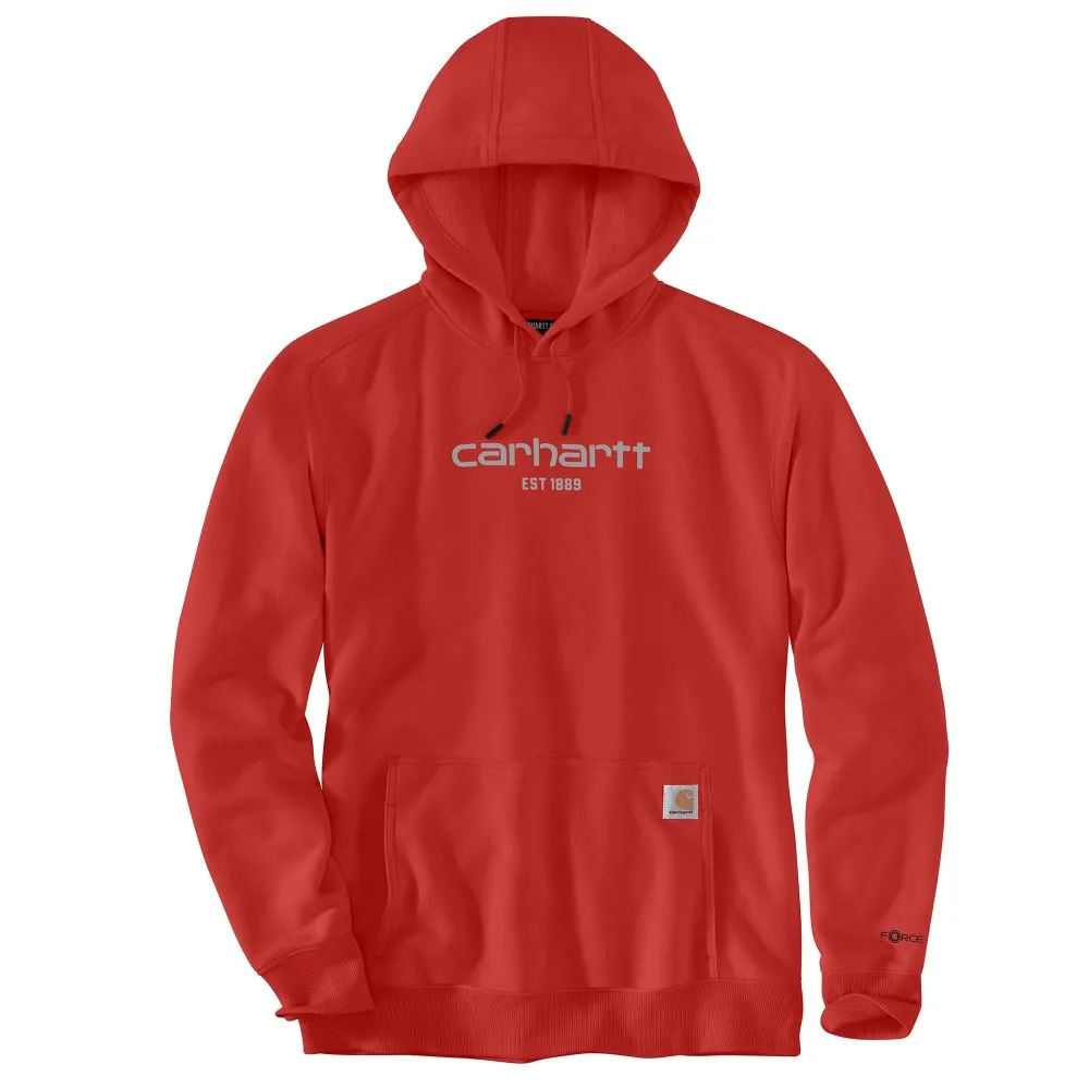 'Carhartt' Men's Force® Lightweight Logo Hoodie - Red Barn