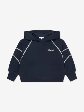 Chloé Girls Organic Cotton Hoodie in Navy