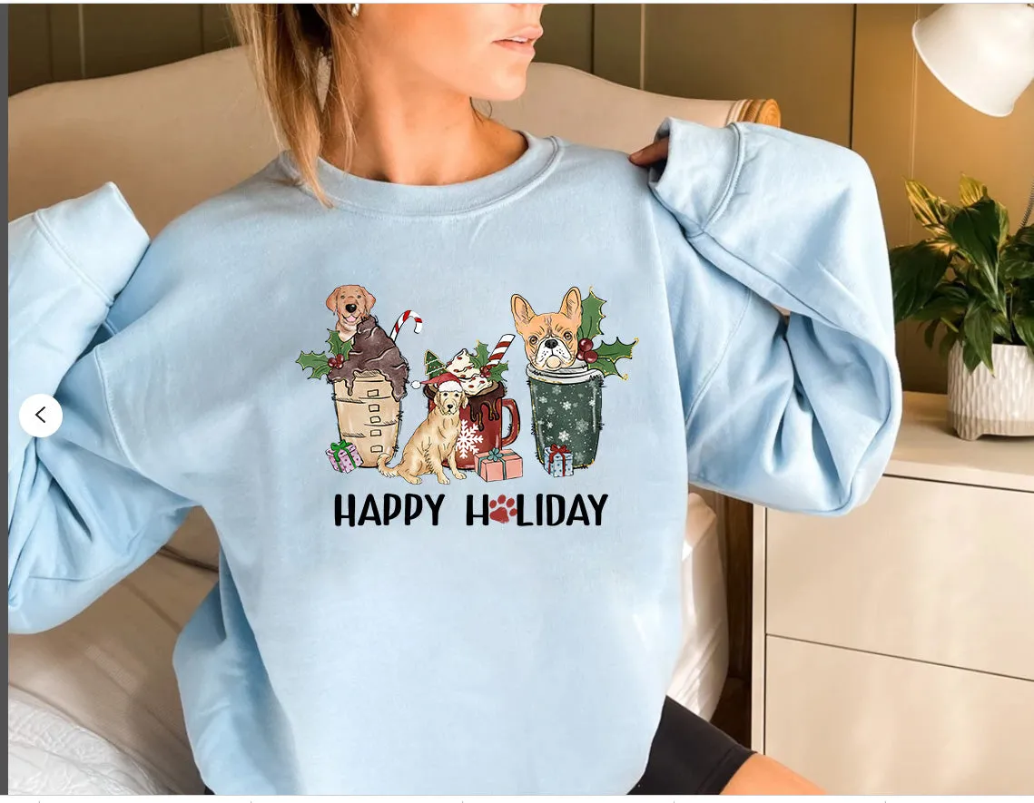 Christmas Golden Retriever Sweatshirt, Dog Christmas Shirt , Christmas Crewneck hoodie Sweatshirt, Happy Holidays Country Christmas,Holiday