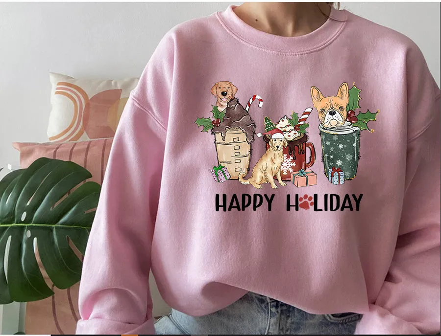 Christmas Golden Retriever Sweatshirt, Dog Christmas Shirt , Christmas Crewneck hoodie Sweatshirt, Happy Holidays Country Christmas,Holiday