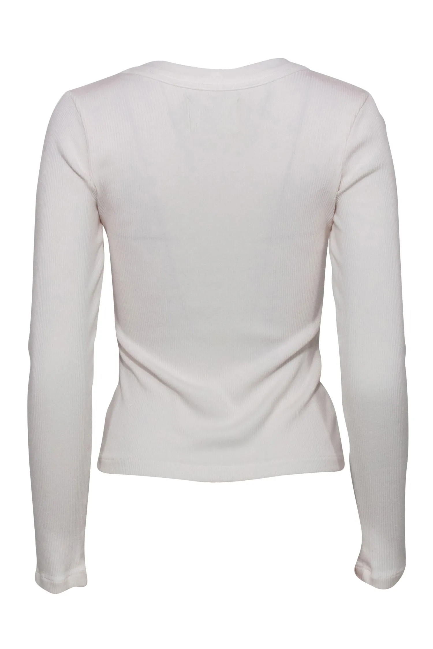 Citizens of Humanity - White Ribbed Long Sleeve Henley-Style "Scarlett" Top Sz S