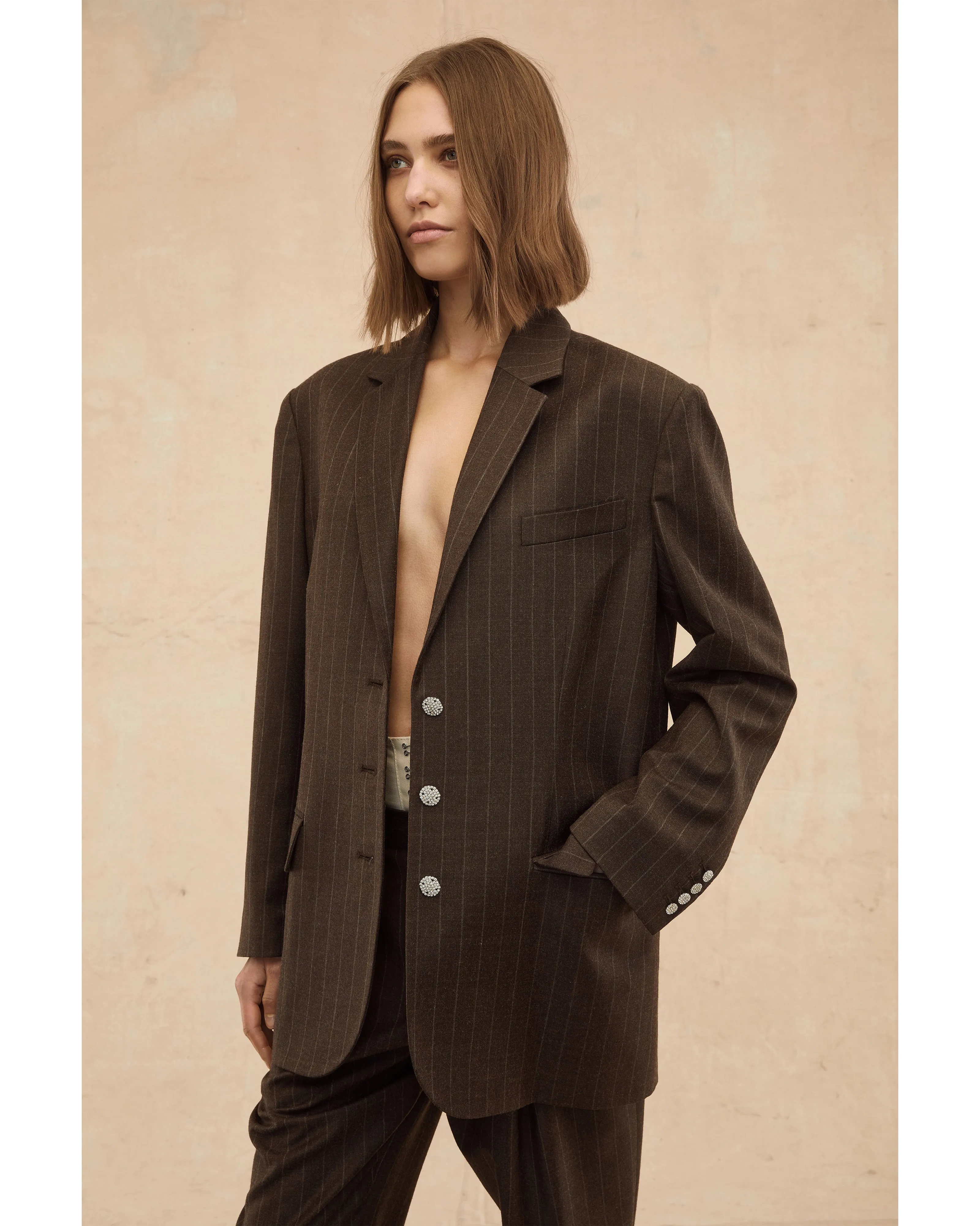 Cohen Pinstripe Boyfriend Blazer Dress