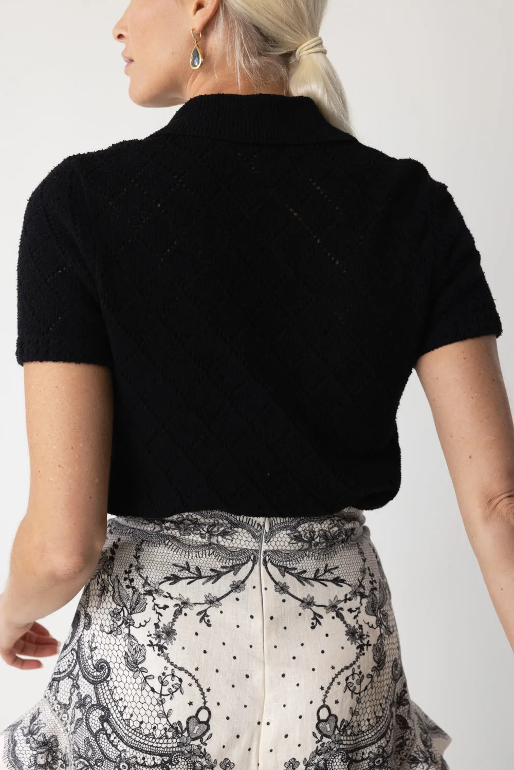 Crush Polo Top - Black