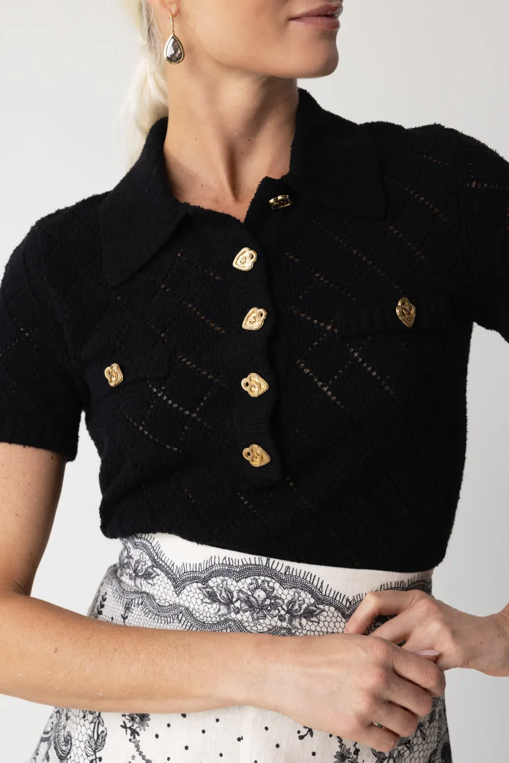 Crush Polo Top - Black