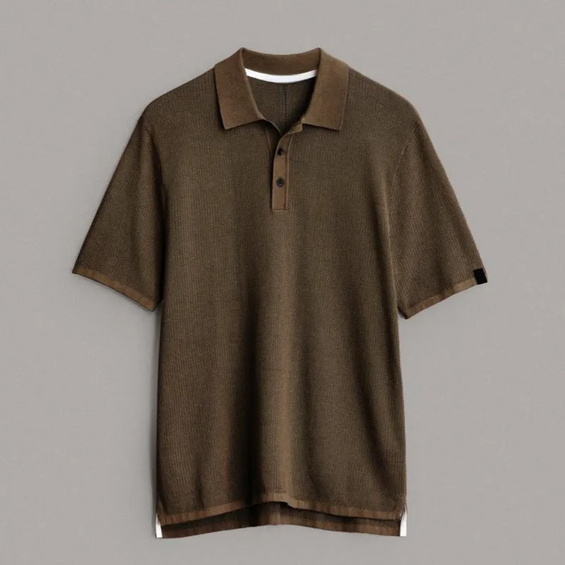 Custom Short Sleeve Polo Collar Men's Knitwear - OEM/ODM Available