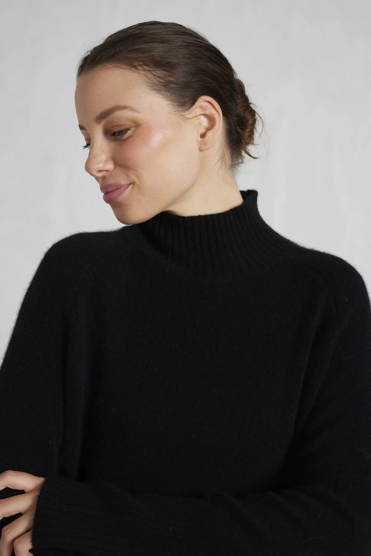 Fifi Polo Cashmere Sweater in Black