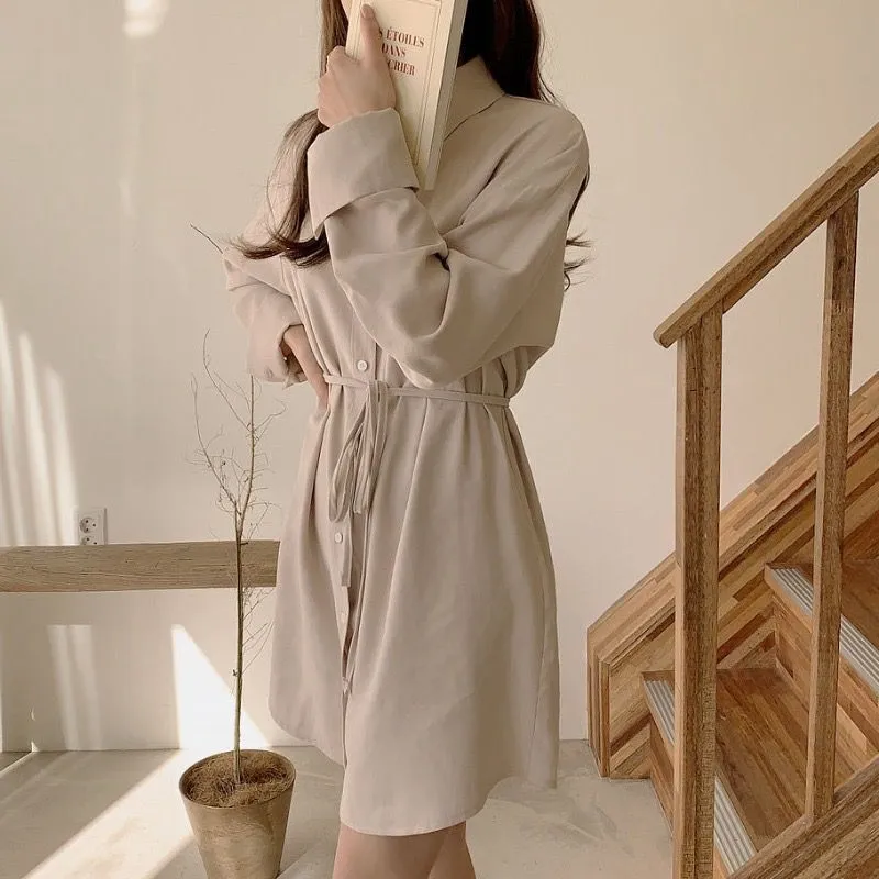 Flytonnshop fall outfits women Spring and Autumn Vintage Knitted Vest Sweater Polo Shirt Dress Women's Waist-Tight Temperament Two-Piece Set Suit