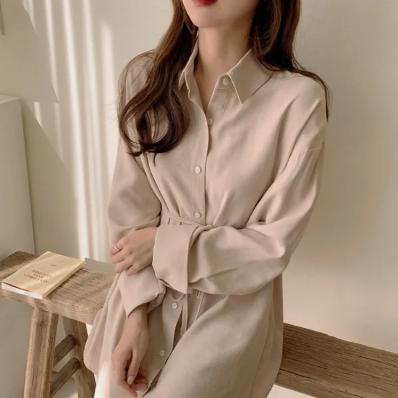 Flytonnshop fall outfits women Spring and Autumn Vintage Knitted Vest Sweater Polo Shirt Dress Women's Waist-Tight Temperament Two-Piece Set Suit