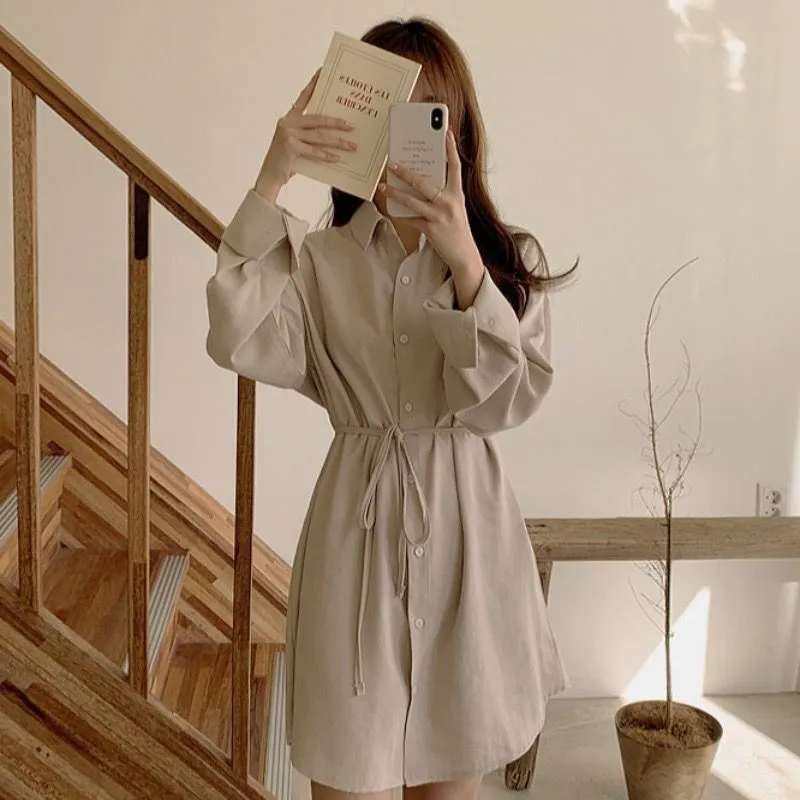 Flytonnshop fall outfits women Spring and Autumn Vintage Knitted Vest Sweater Polo Shirt Dress Women's Waist-Tight Temperament Two-Piece Set Suit