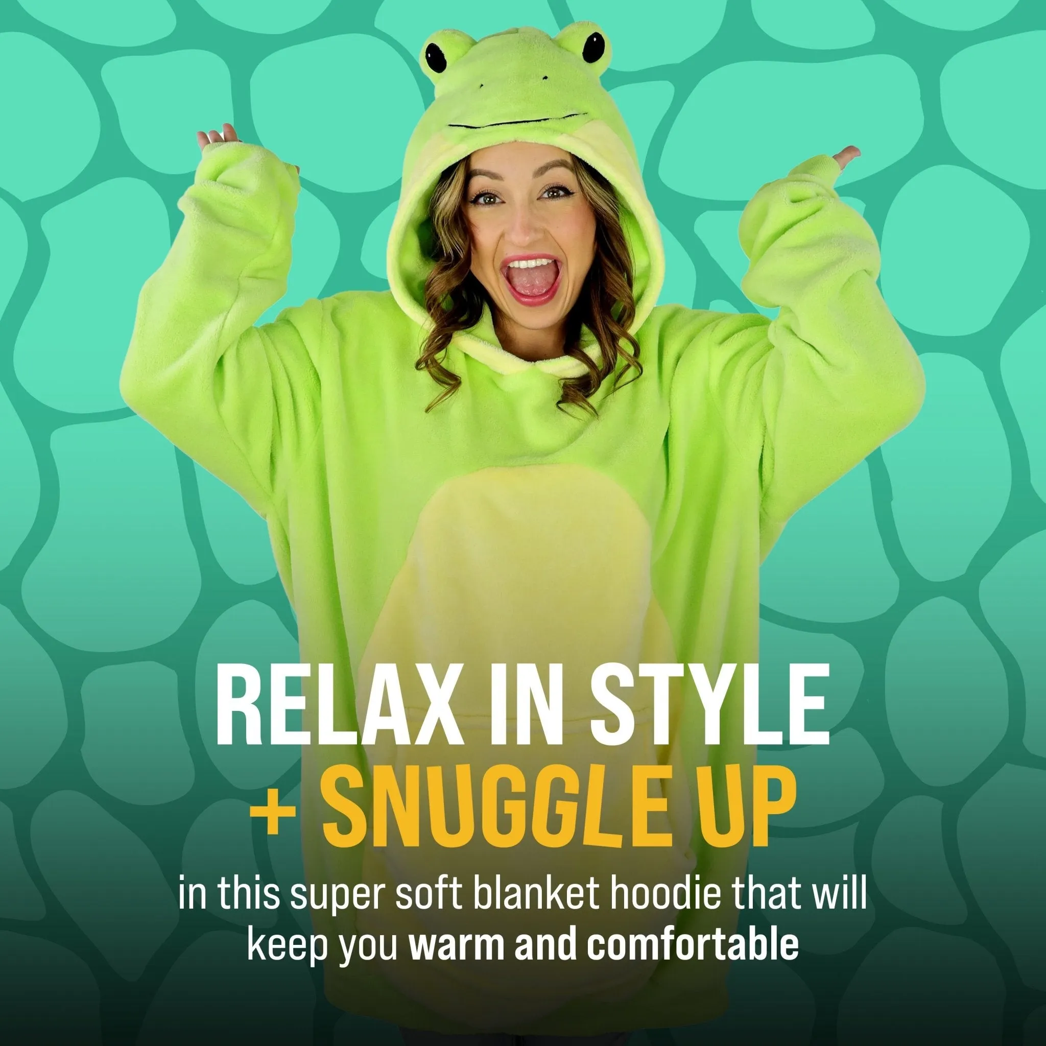 Fren Frog Adult Snugible | Blanket Hoodie & Pillow
