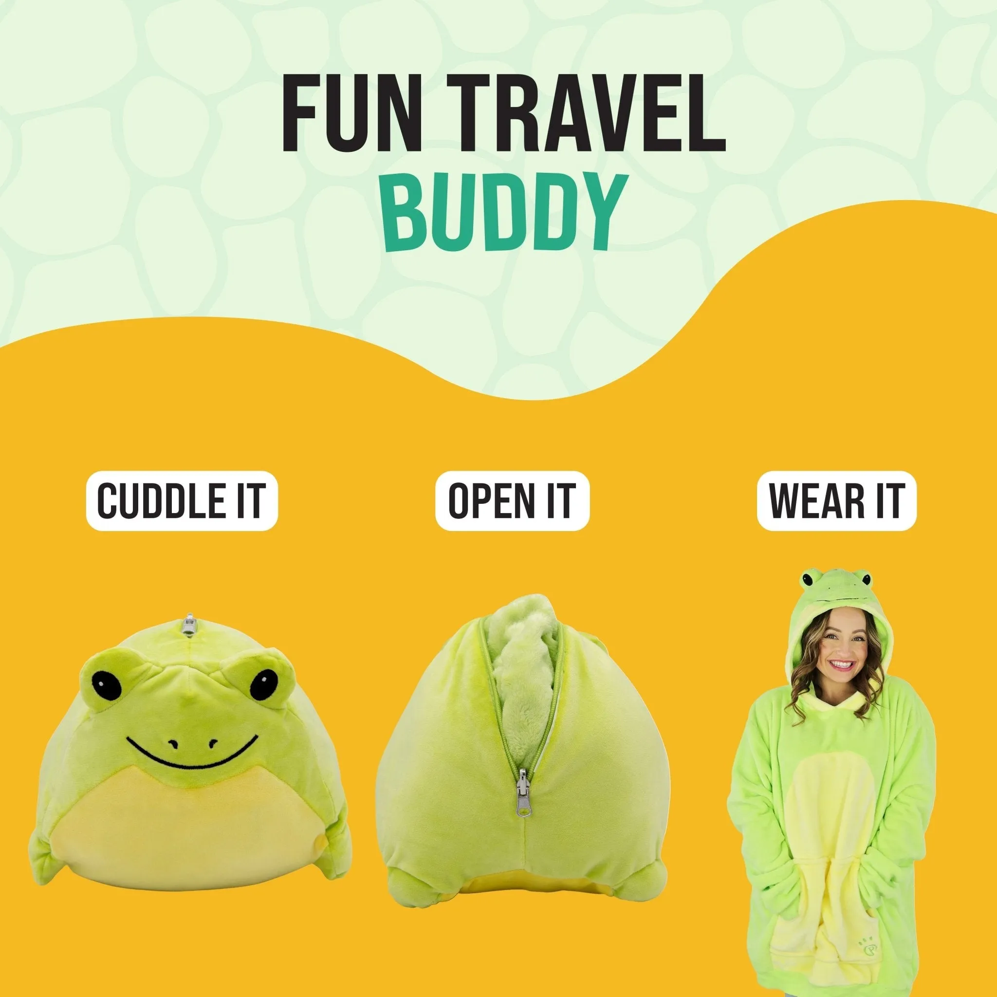 Fren Frog Adult Snugible | Blanket Hoodie & Pillow